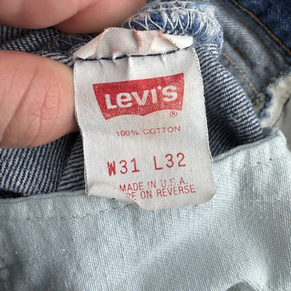 Vintage Levis Jeans Mens 31x32 (Fits‎ 29x31) 501 Dark Fuzzy 80s Made in USA